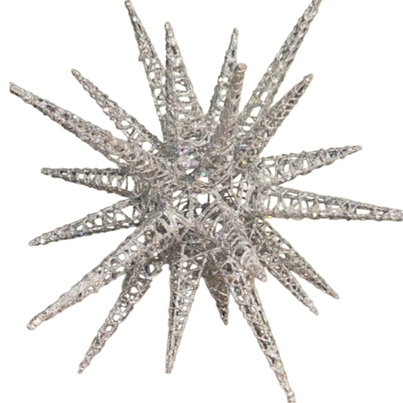 Pier 1 Other - PIER 1 Oversized Large Mettalic Silver Sequin Sparkle Starburst Home Decor.